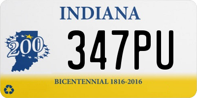 IN license plate 347PU