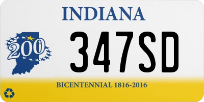 IN license plate 347SD