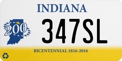 IN license plate 347SL