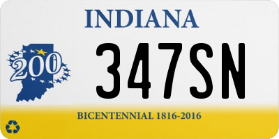 IN license plate 347SN