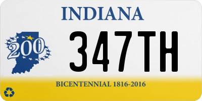 IN license plate 347TH