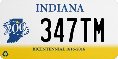 IN license plate 347TM