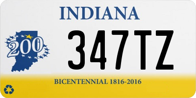 IN license plate 347TZ