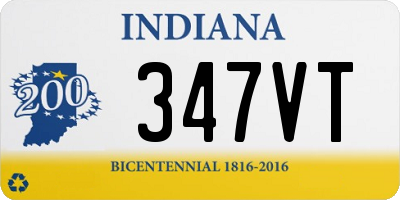 IN license plate 347VT