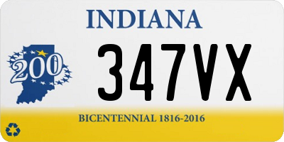 IN license plate 347VX