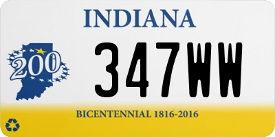 IN license plate 347WW