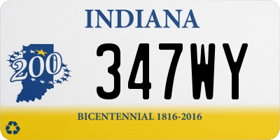 IN license plate 347WY