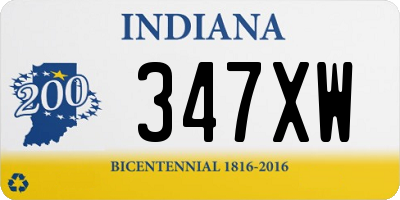 IN license plate 347XW