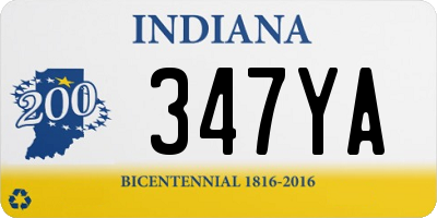 IN license plate 347YA