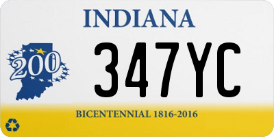 IN license plate 347YC