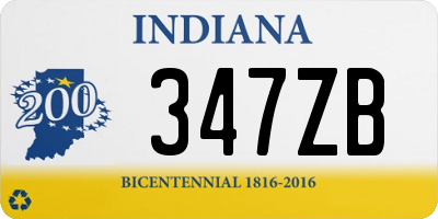 IN license plate 347ZB