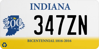 IN license plate 347ZN