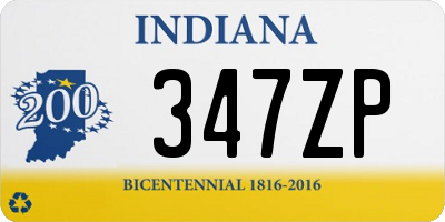 IN license plate 347ZP