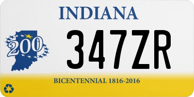 IN license plate 347ZR