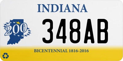 IN license plate 348AB