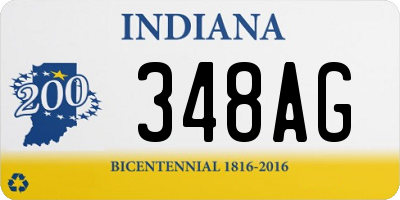 IN license plate 348AG