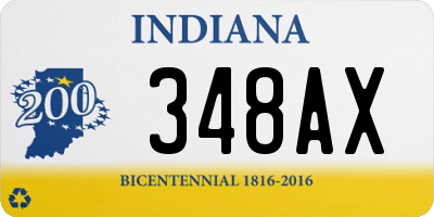 IN license plate 348AX