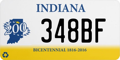 IN license plate 348BF