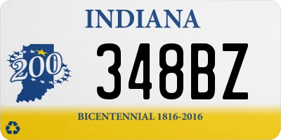 IN license plate 348BZ