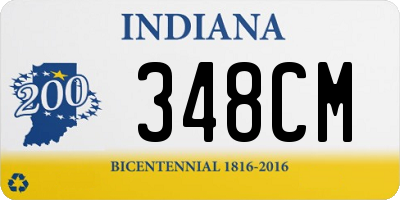 IN license plate 348CM