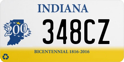 IN license plate 348CZ