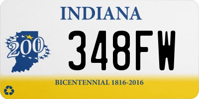 IN license plate 348FW