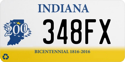 IN license plate 348FX