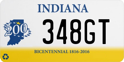 IN license plate 348GT