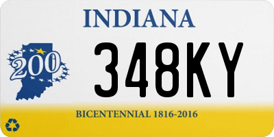 IN license plate 348KY