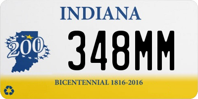 IN license plate 348MM