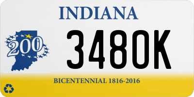 IN license plate 348OK