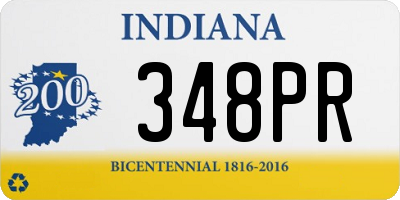 IN license plate 348PR