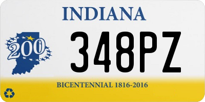 IN license plate 348PZ