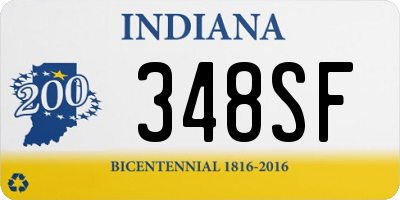 IN license plate 348SF