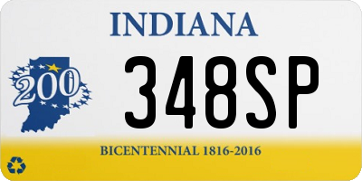 IN license plate 348SP