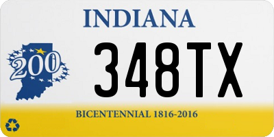 IN license plate 348TX