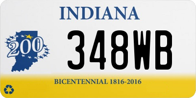 IN license plate 348WB