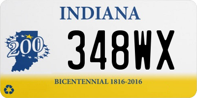 IN license plate 348WX