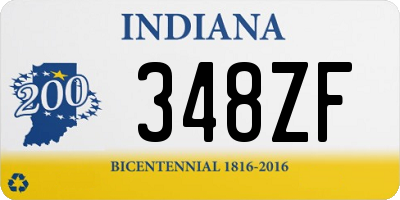 IN license plate 348ZF