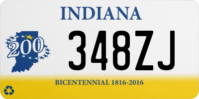IN license plate 348ZJ