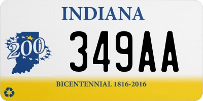 IN license plate 349AA