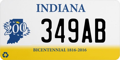 IN license plate 349AB