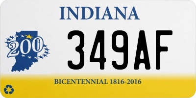 IN license plate 349AF