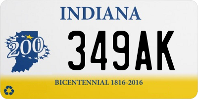 IN license plate 349AK