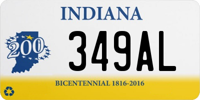 IN license plate 349AL