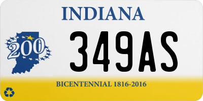 IN license plate 349AS