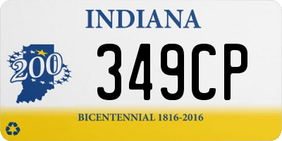 IN license plate 349CP