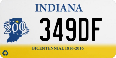 IN license plate 349DF