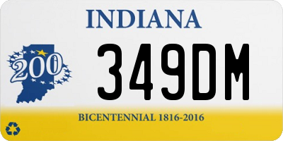 IN license plate 349DM