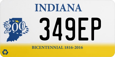 IN license plate 349EP